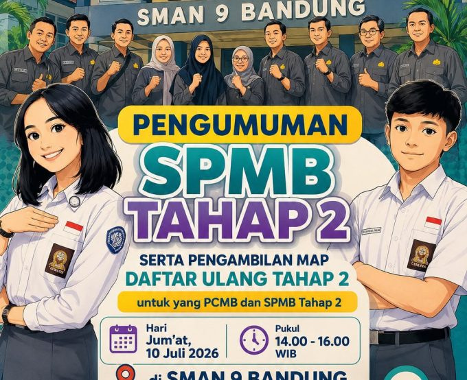 Selamat! Pengumuman SPMB Tahap 2 SMAN 9 Bandung Resmi Dirilis Hari Ini.